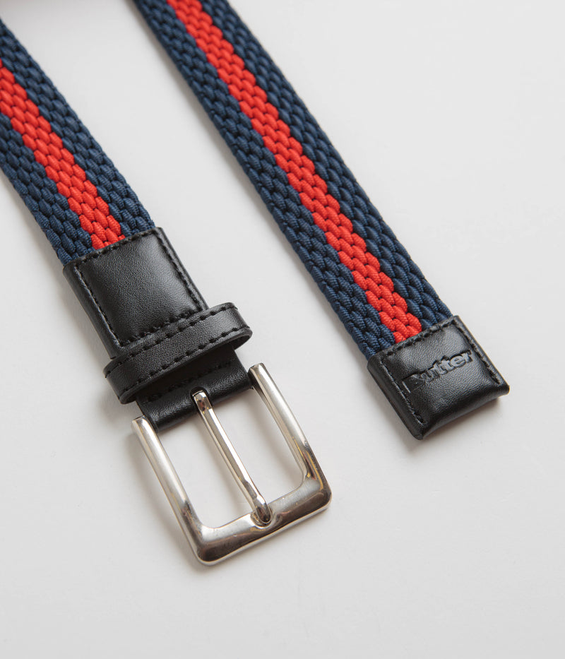 Butter Goods Braided Belt in Navy and Red