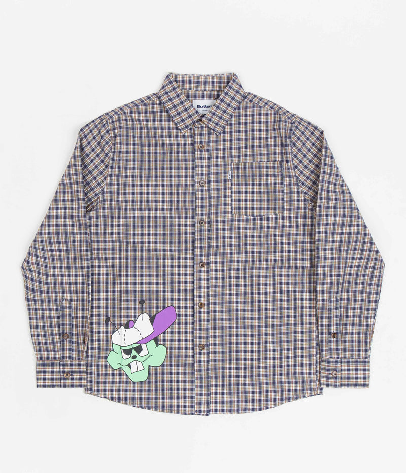 Butter Goods Bug Out Plaid Shirt in Navy