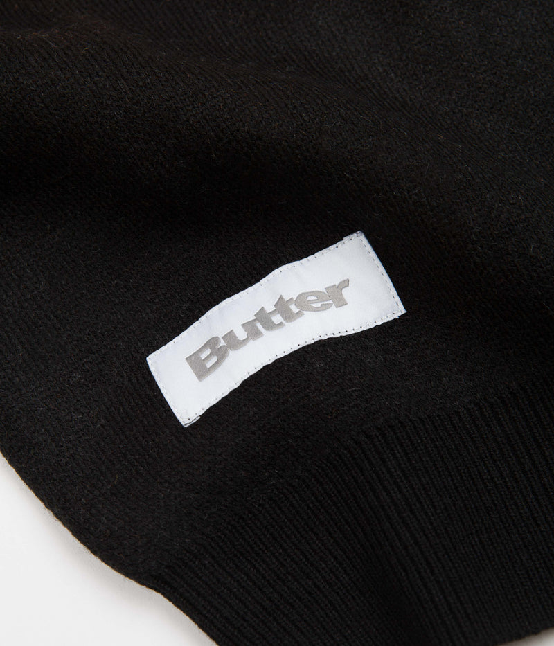 Butter Goods Butterfly Knit Crewneck Sweatshirt in Black