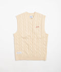 Butter Goods Cable Knit Vest in Bone