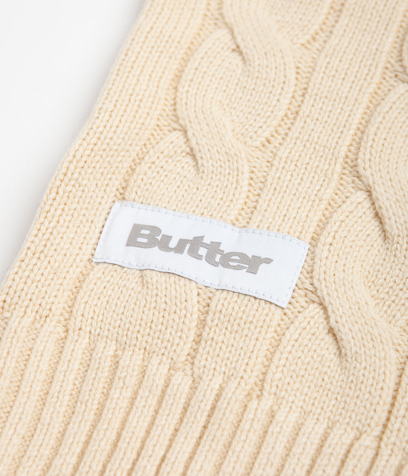 Butter Goods Cable Knit Vest in Bone