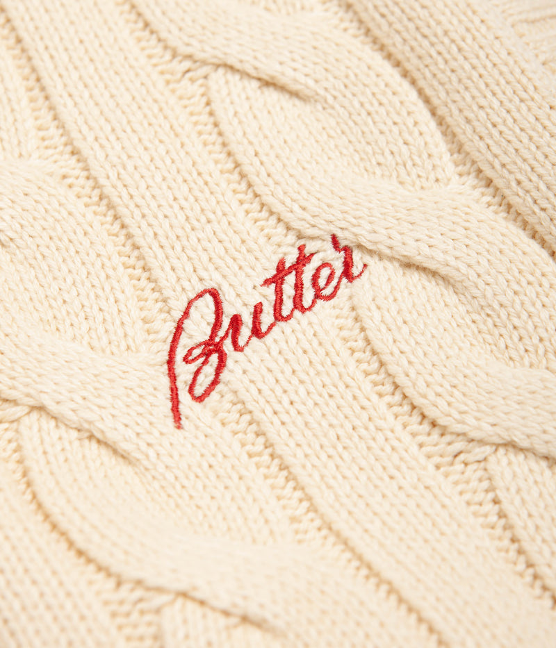 Butter Goods Cable Knit Vest in Bone