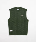 Butter Goods Cable Knit Vest in Forest