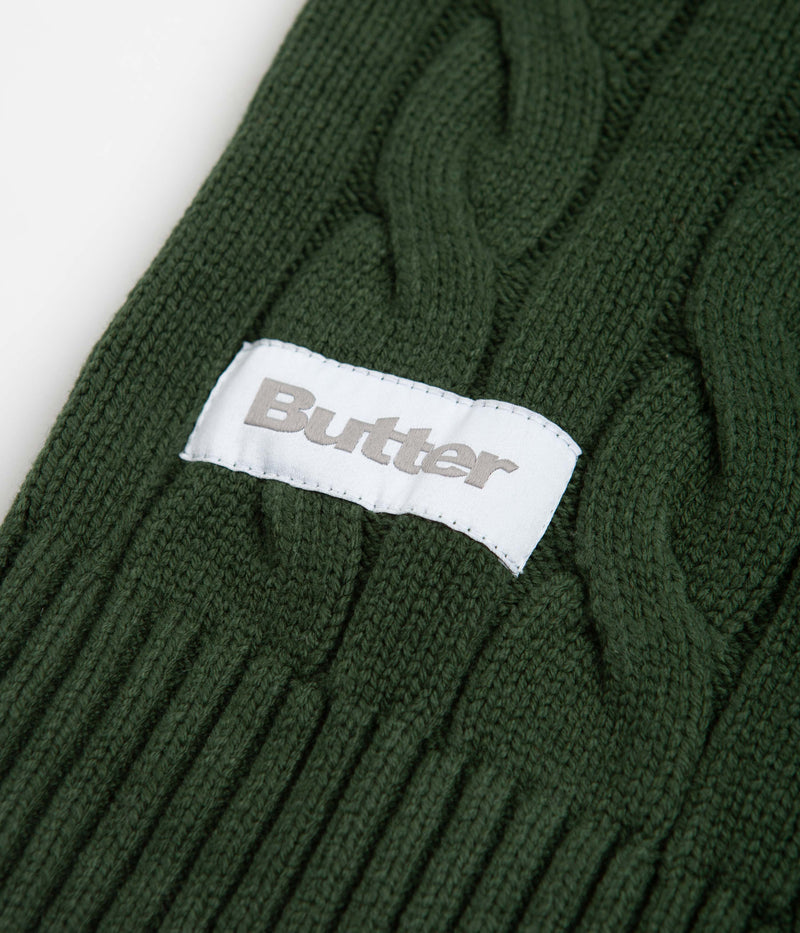 Butter Goods Cable Knit Vest in Forest