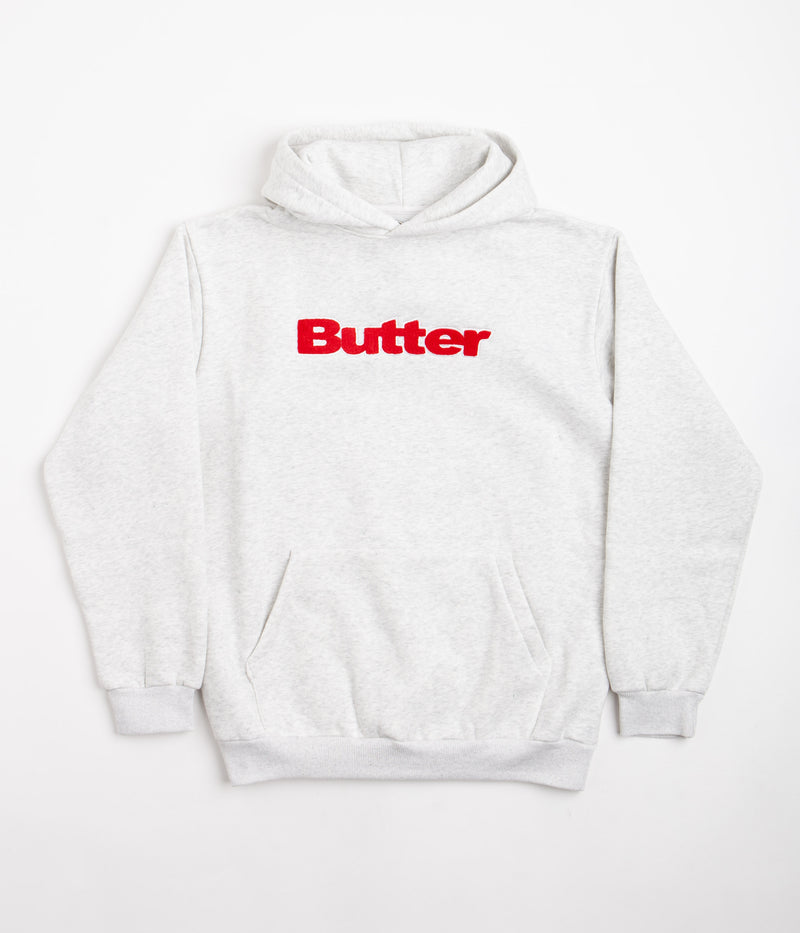 Butter Goods Chenille Logo Hoodie in Ash Grey