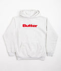 Butter Goods Chenille Logo Hoodie in Ash Grey