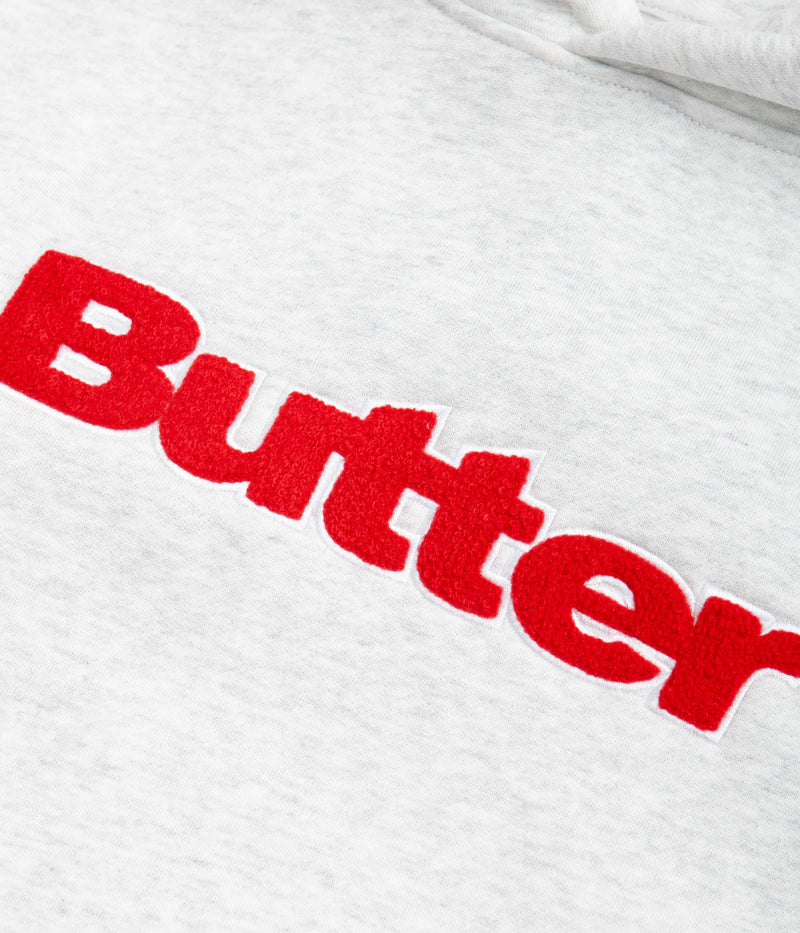 Butter Goods Chenille Logo Hoodie in Ash Grey