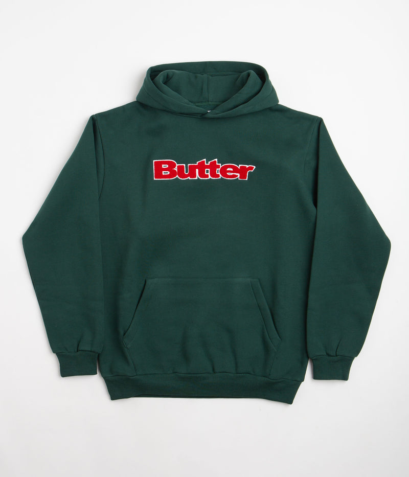 Butter Goods Chenille Logo Hoodie in Forest