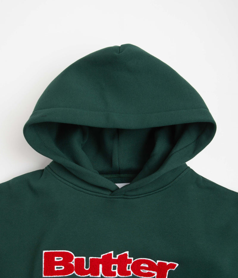Butter Goods Chenille Logo Hoodie in Forest