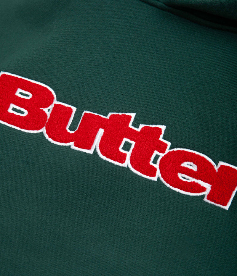 Butter Goods Chenille Logo Hoodie in Forest
