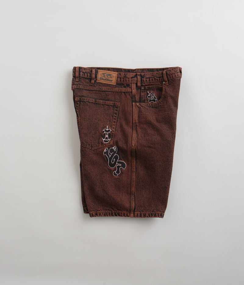 Butter Goods Critter Baggy Denim Shorts in Brick