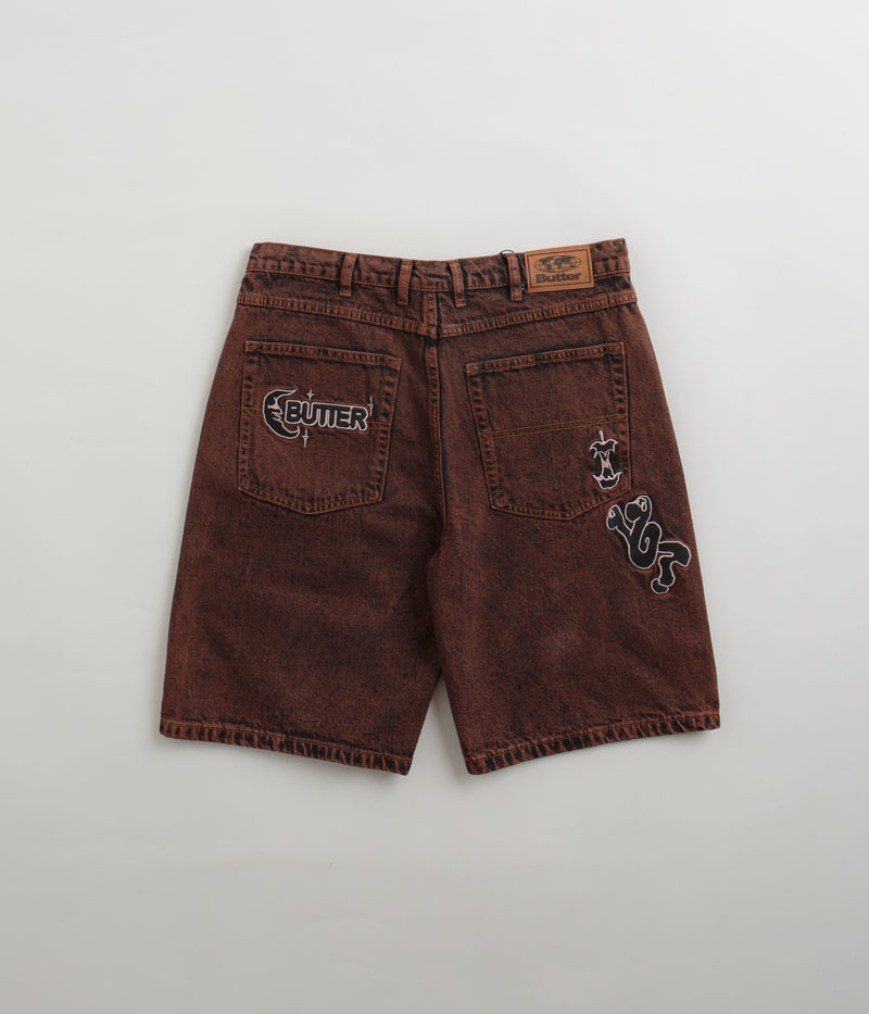 Butter Goods Critter Baggy Denim Shorts in Brick