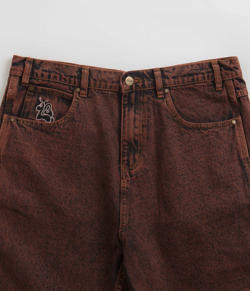 Butter Goods Critter Baggy Denim Shorts in Brick