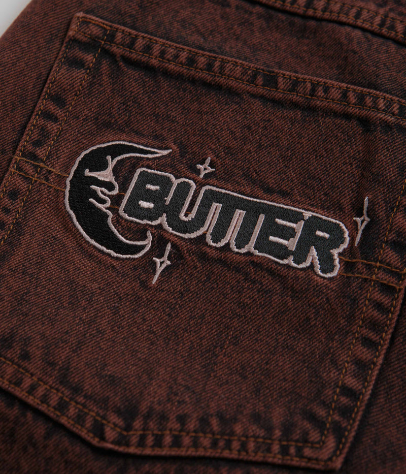 Butter Goods Critter Baggy Denim Shorts in Brick