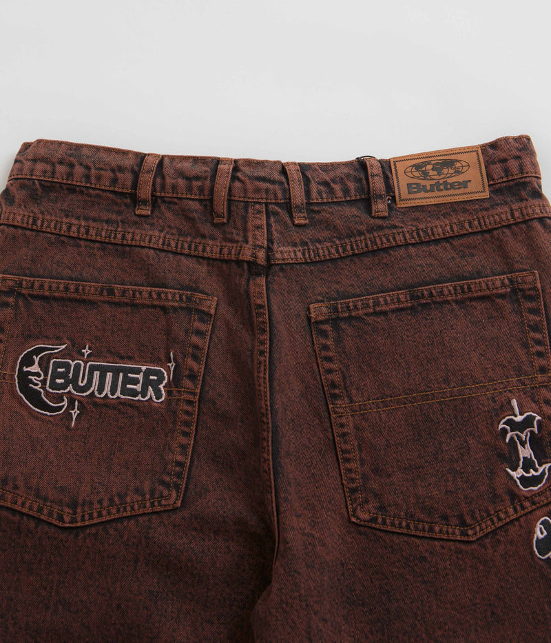 Butter Goods Critter Baggy Denim Shorts in Brick