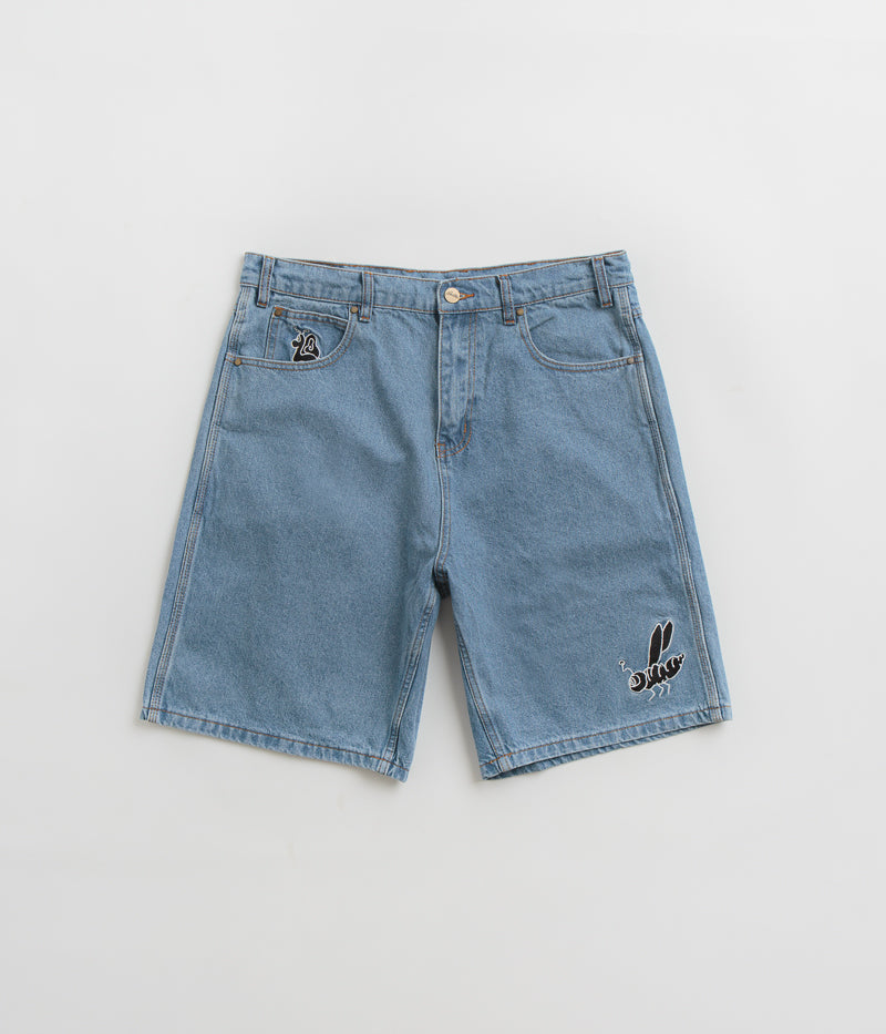 Butter Goods Critter Baggy Denim Shorts in Washed Indigo