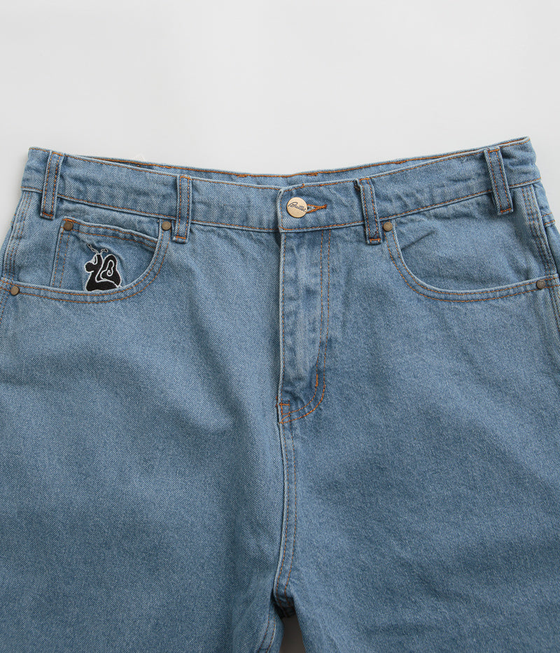 Butter Goods Critter Baggy Denim Shorts in Washed Indigo