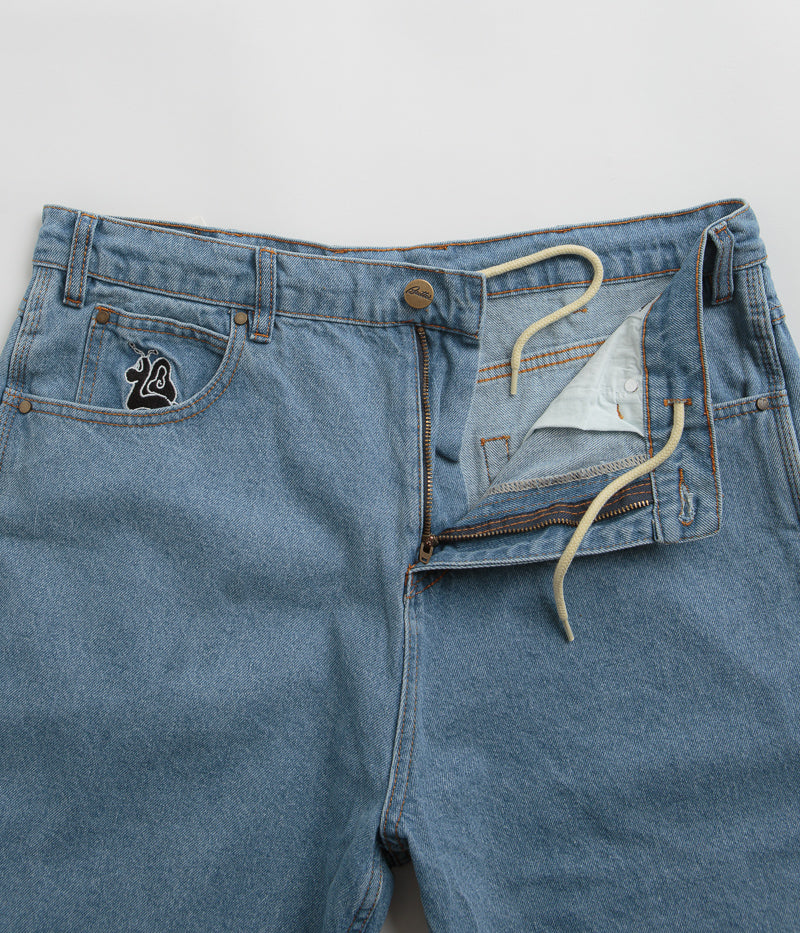Butter Goods Critter Baggy Denim Shorts in Washed Indigo