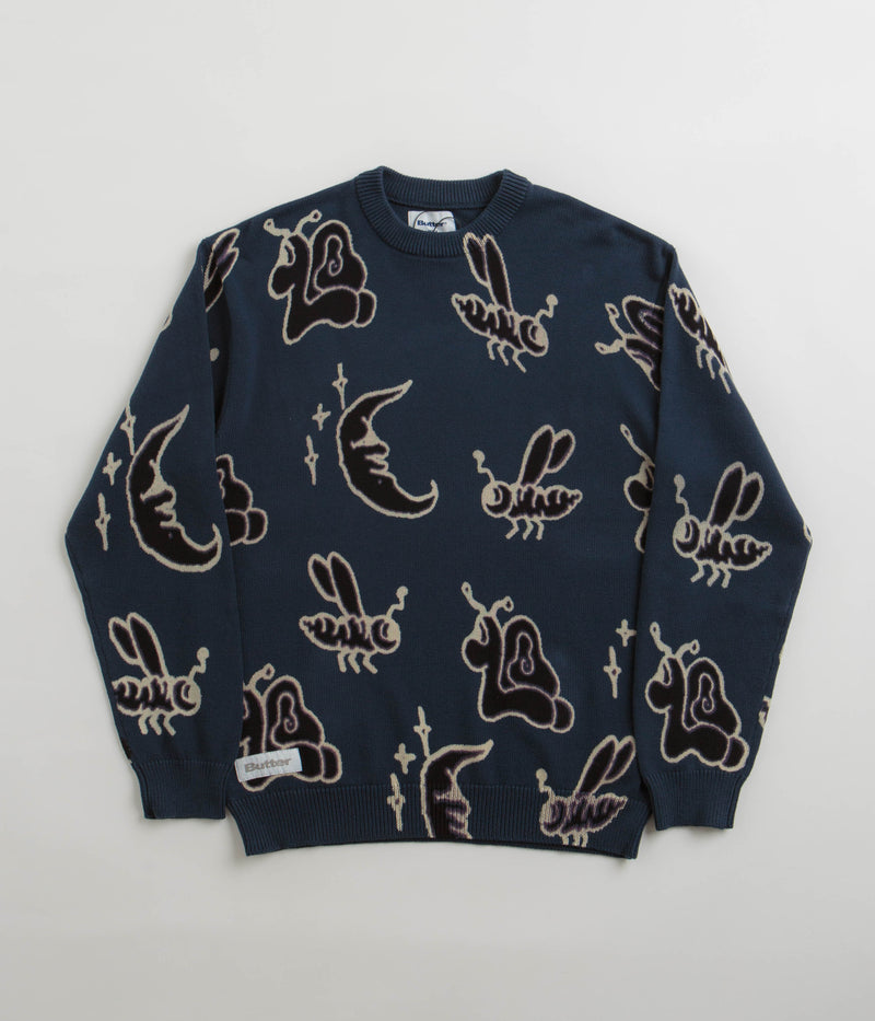 Butter Goods Critter Knitted Sweatshirt in Slate