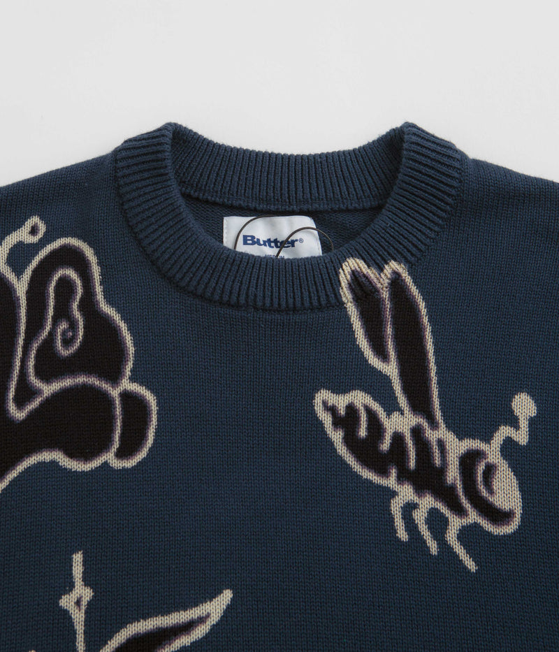 Butter Goods Critter Knitted Sweatshirt in Slate