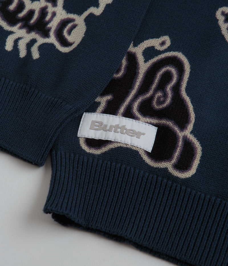 Butter Goods Critter Knitted Sweatshirt in Slate