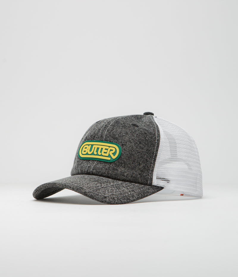 Butter Goods Denim Trucker Cap in Gun Metal