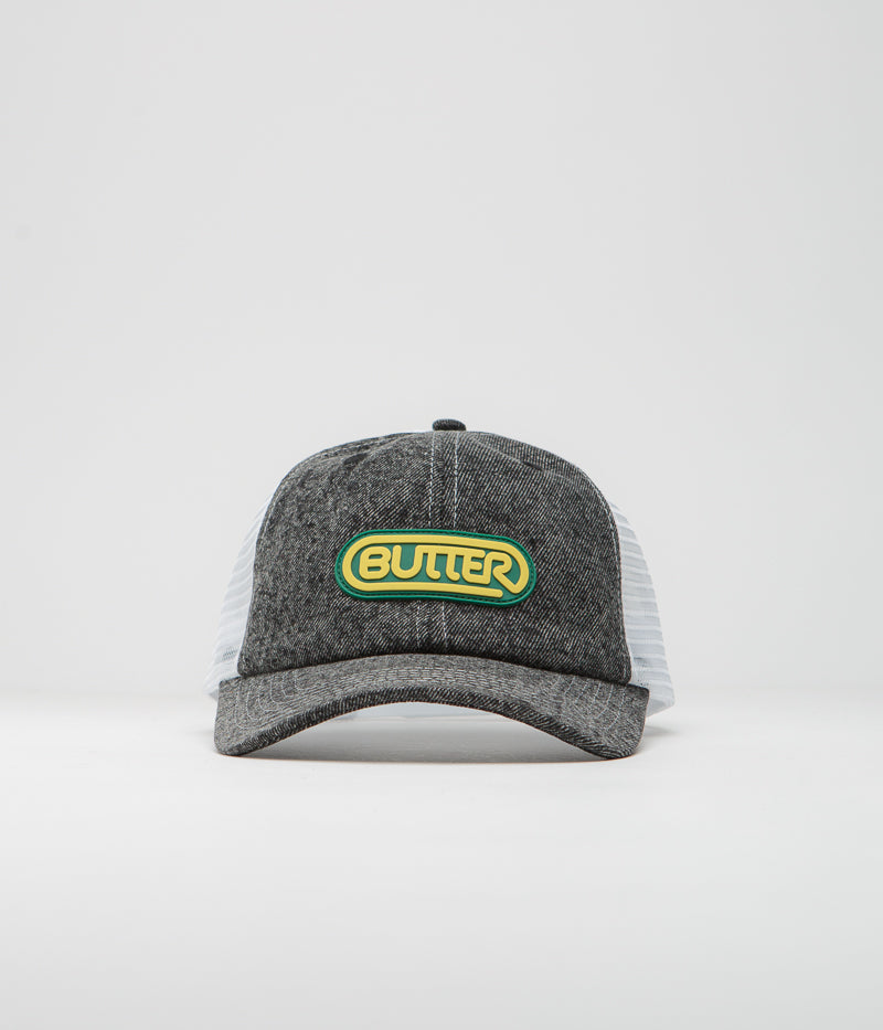 Butter Goods Denim Trucker Cap in Gun Metal