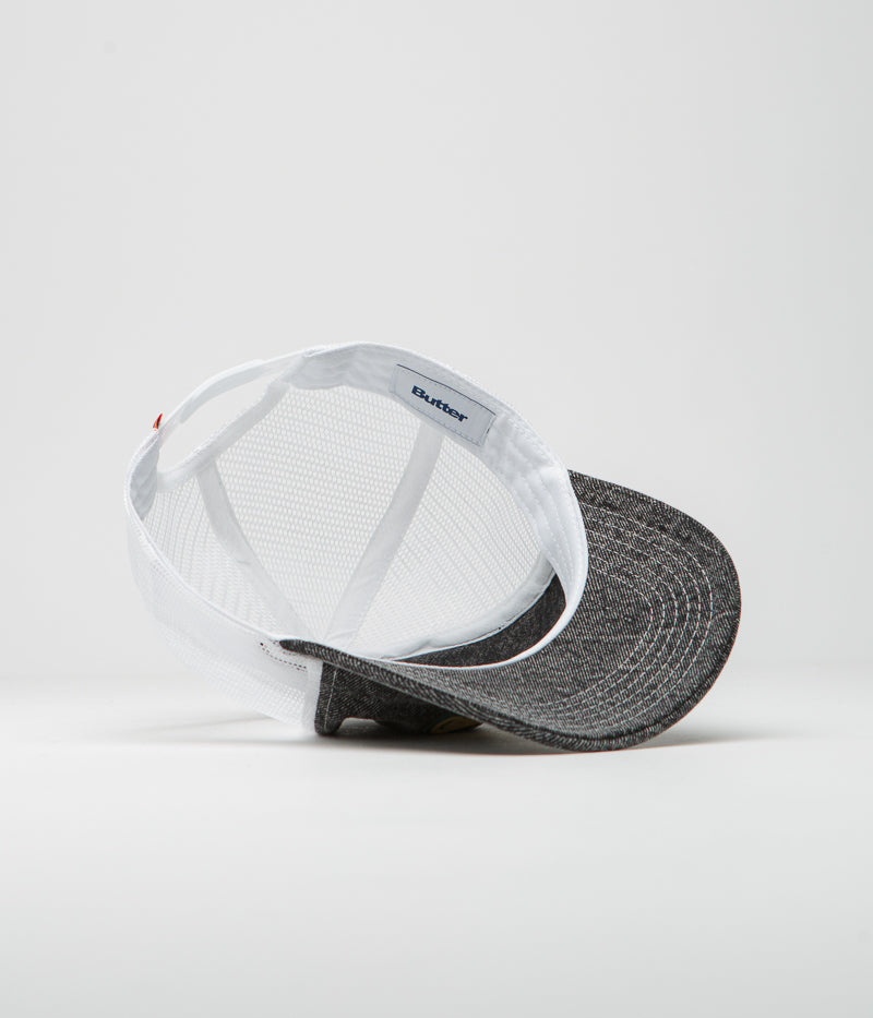 Butter Goods Denim Trucker Cap in Gun Metal