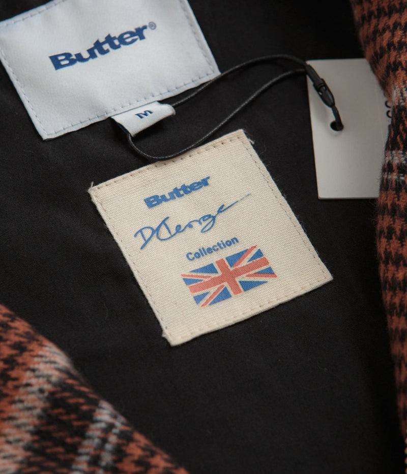 Butter Goods Dougie Plaid Overshirt in Rust and Black / White