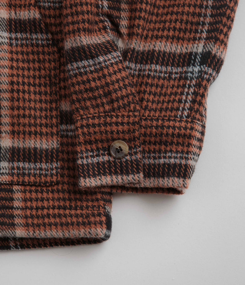 Butter Goods Dougie Plaid Overshirt in Rust and Black / White