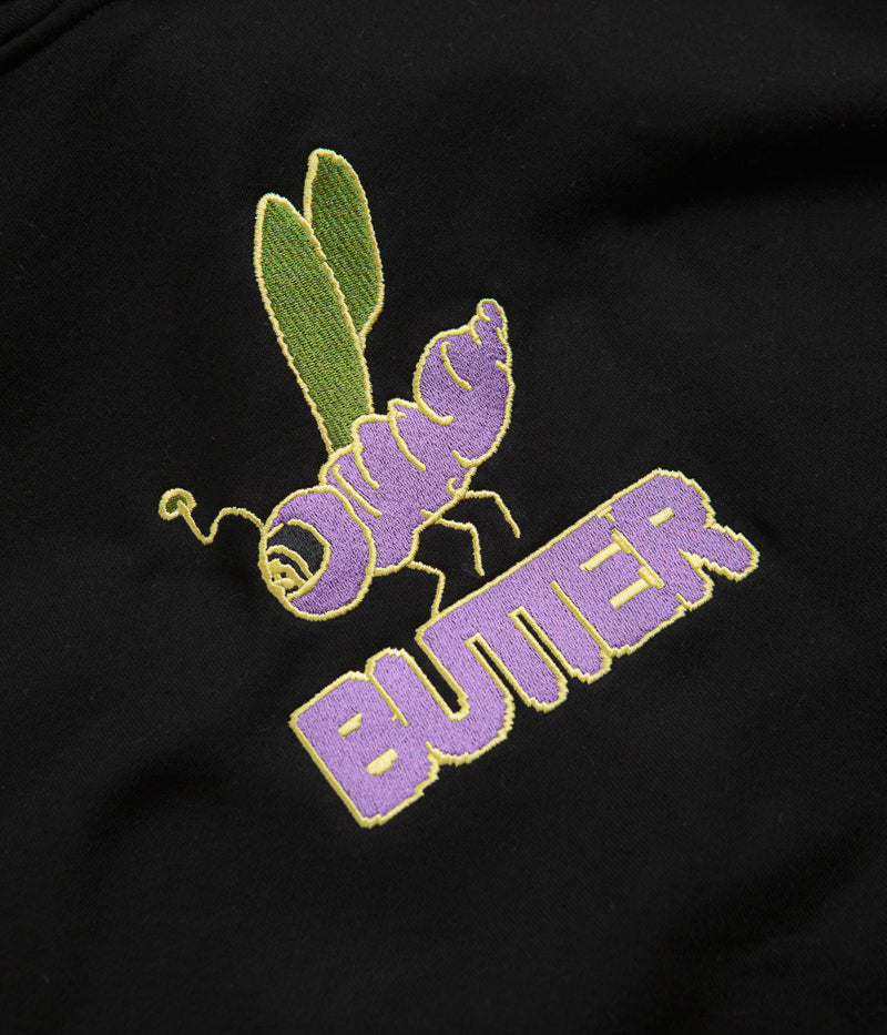 Butter Goods Dragonfly Embroidered Hoodie in Black