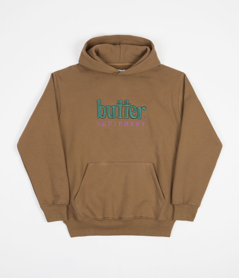 Butter Goods Equipment Embroidered Hoodie in Brown
