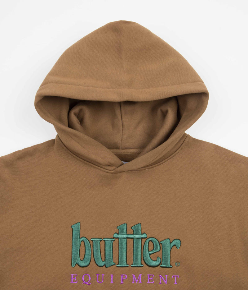 Butter Goods Equipment Embroidered Hoodie in Brown