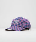 Butter Goods Equipt Plaid Cap in Navy and Pink
