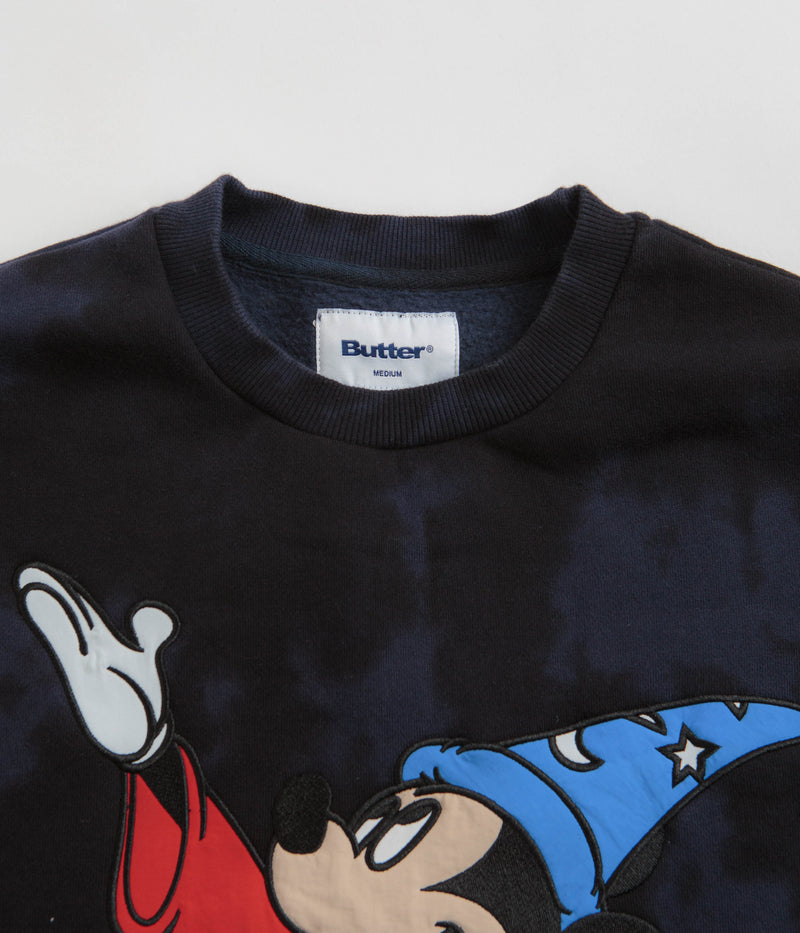 Butter Goods Fantasia Crewneck Sweatshirt in Navy Tie Dye