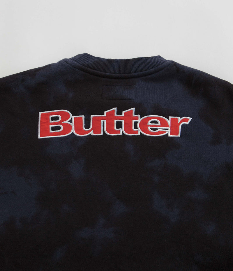 Butter Goods Fantasia Crewneck Sweatshirt in Navy Tie Dye