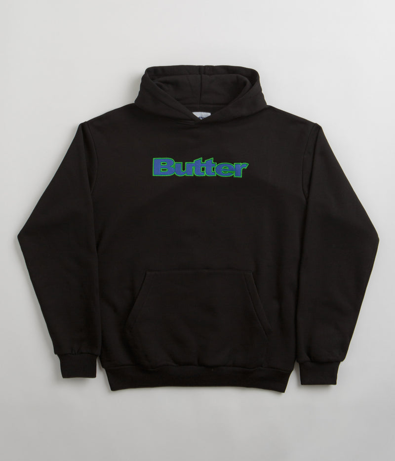 Butter Goods Felt Logo Applique Hoodie in Black