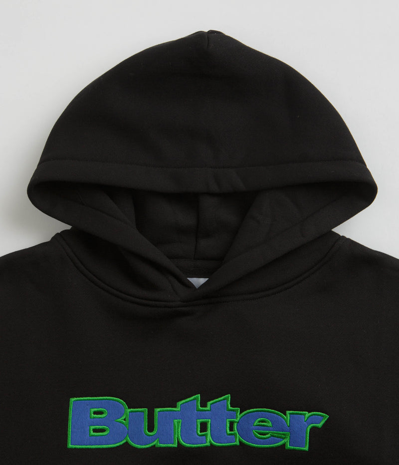 Butter Goods Felt Logo Applique Hoodie in Black