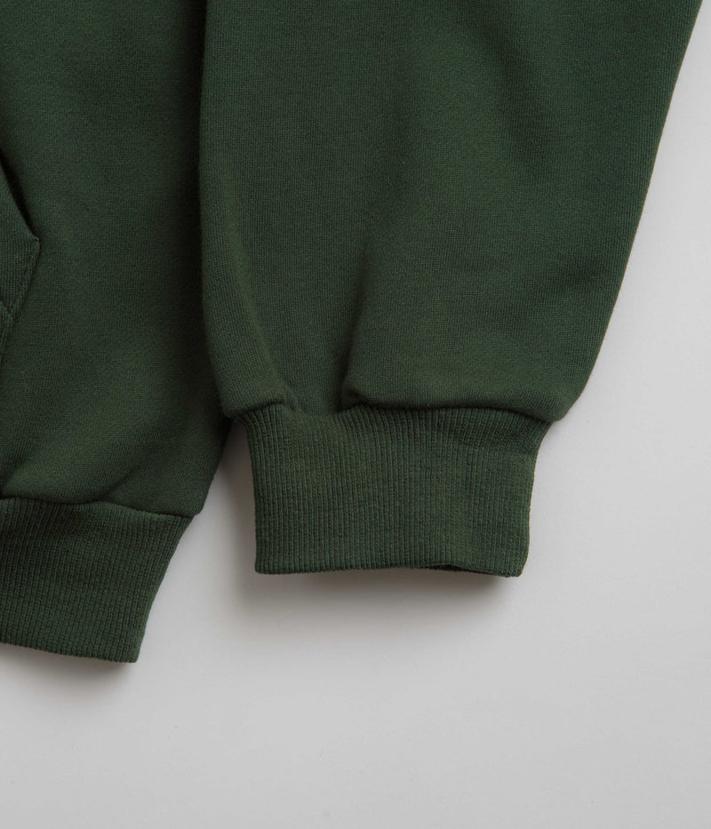 Butter Goods Floral Embroidered Hoodie in Dark Green