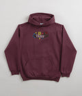Butter Goods Floral Embroidered Hoodie in Wine