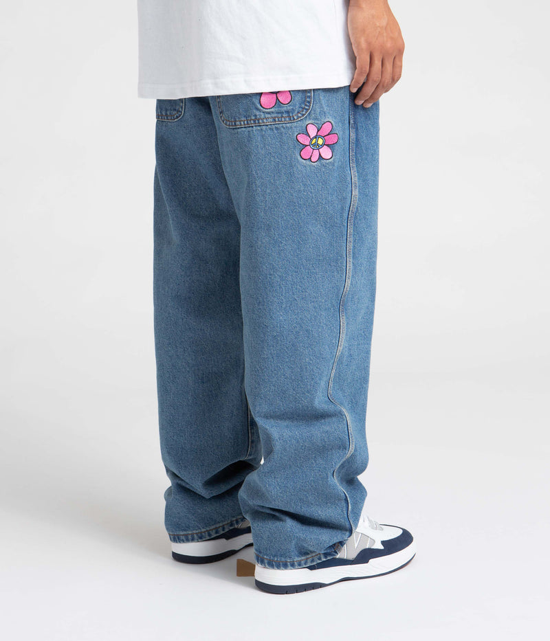 Butter Goods Flower Denim Jeans in Washed Indigo