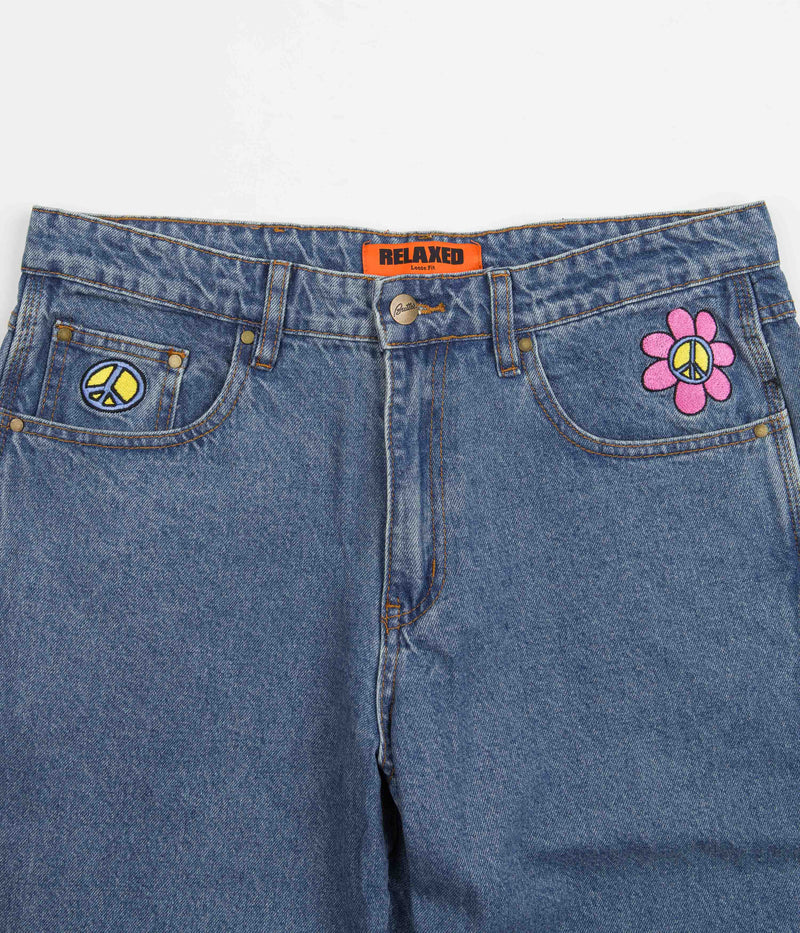 Butter Goods Flower Denim Jeans in Washed Indigo