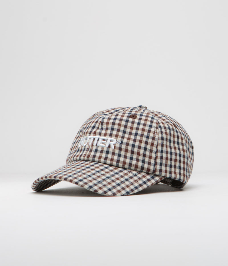 Butter Goods Gingham Cap in Brown and Navy