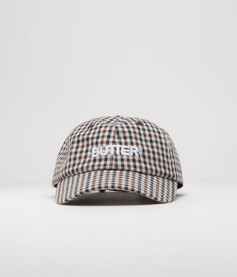 Butter Goods Gingham Cap in Brown and Navy