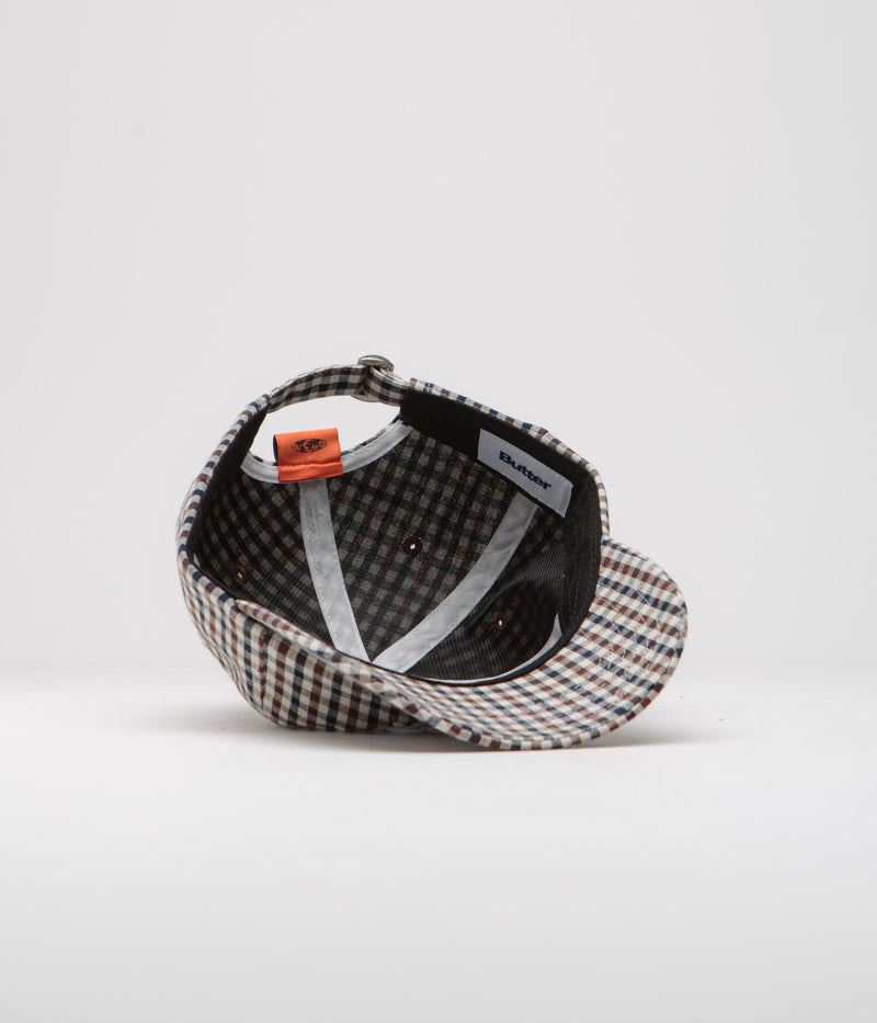 Butter Goods Gingham Cap in Brown and Navy