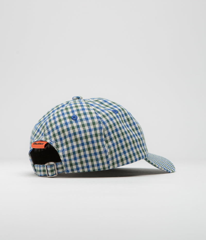 Butter Goods Gingham Cap in Fern and Blue