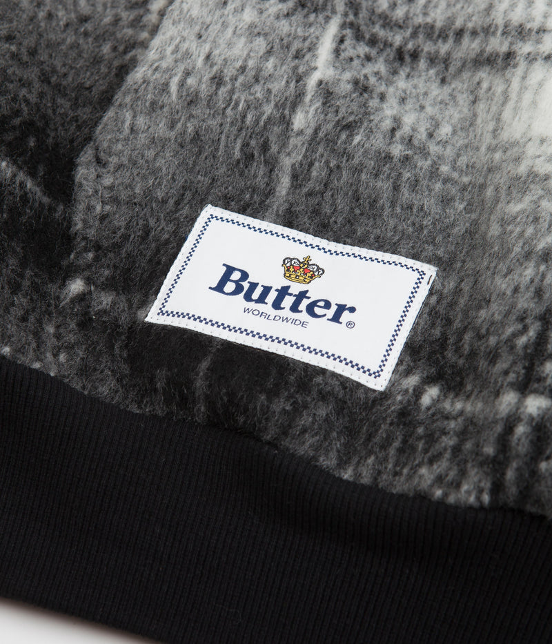 Butter Goods Heavyweight Plaid Hoodie in Black and White