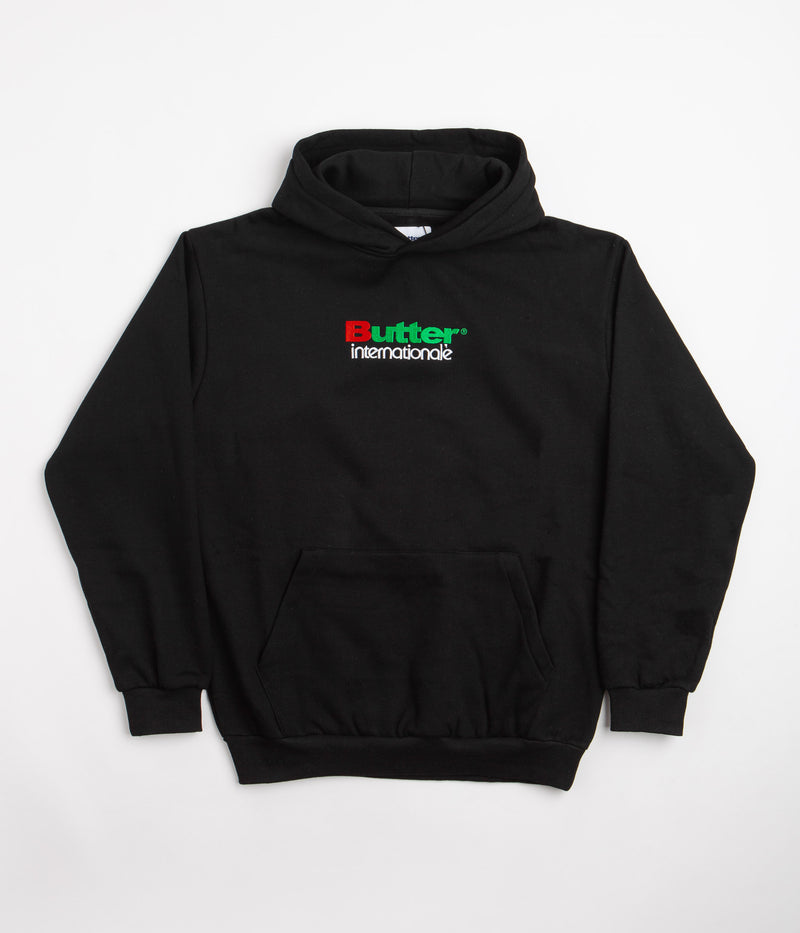 Butter Goods Internationale Embroidered Hoodie in Black