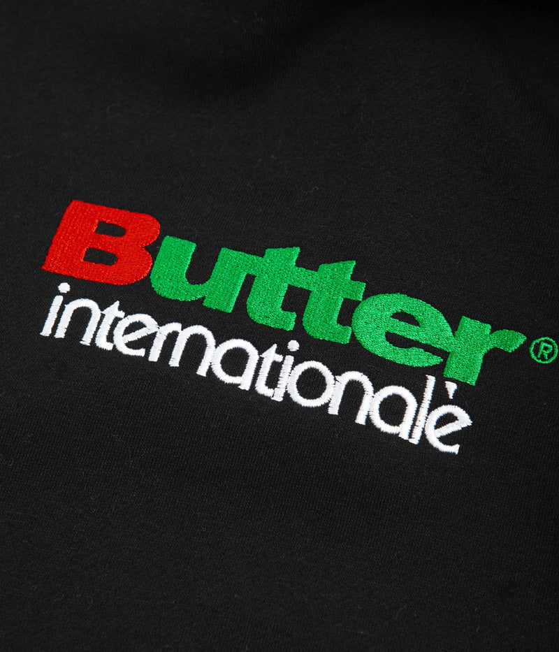 Butter Goods Internationale Embroidered Hoodie in Black