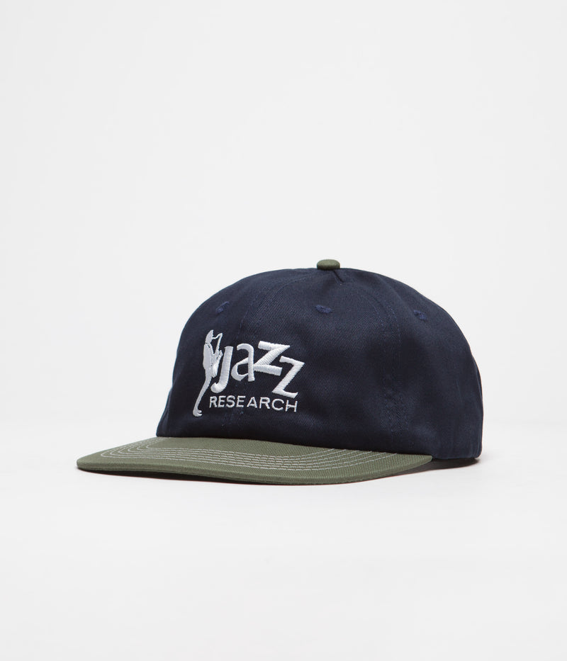 Butter Goods Jazz Research Cap in Navy and Sage